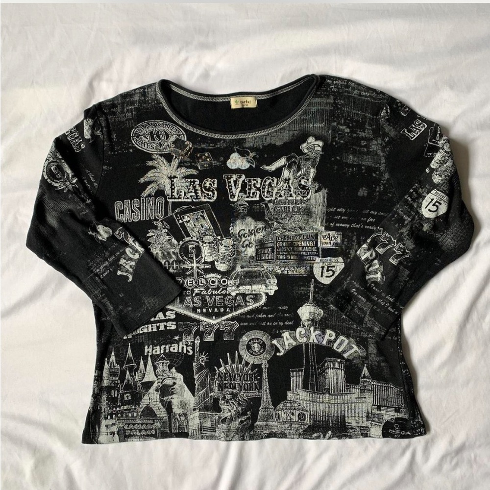Y2k Las Vegas Graphic Top